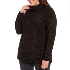 Charter club sparkle cowl-neck cable-knit sweater!